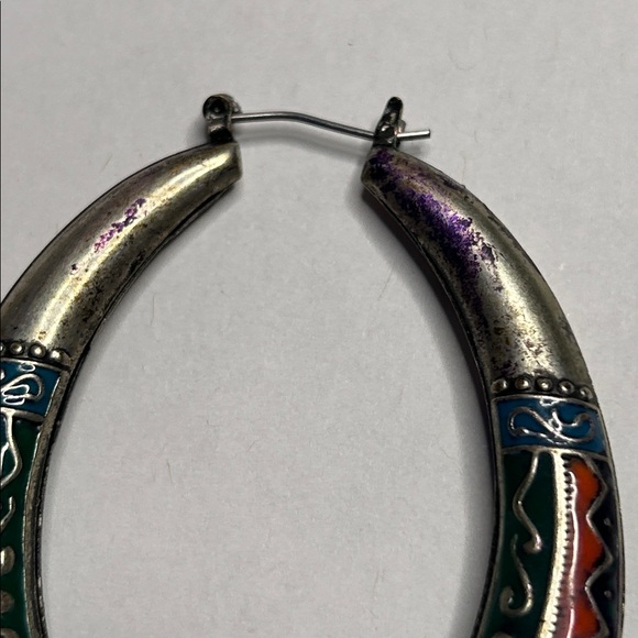 Forever 21 Colorful Bohemian Style Hoop Earrings - Picture 2 of 9